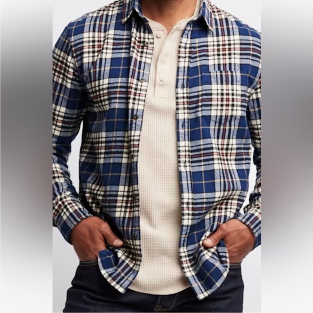 Line of Trade The Summit trail blue plaid Flannel Shirt size XL